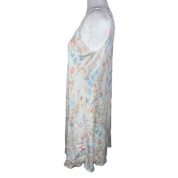 Lauren Ralph Lauren Women's Floral Crepe Dress White Size 8 Long Length - Picture 3 of 10